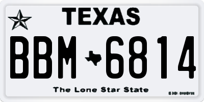 TX license plate BBM6814
