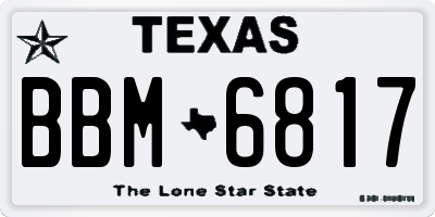 TX license plate BBM6817
