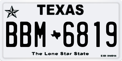 TX license plate BBM6819