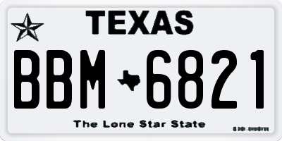 TX license plate BBM6821