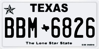 TX license plate BBM6826