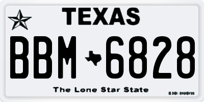 TX license plate BBM6828