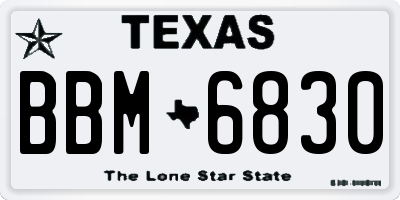 TX license plate BBM6830