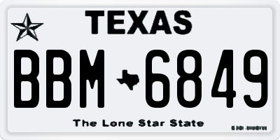 TX license plate BBM6849