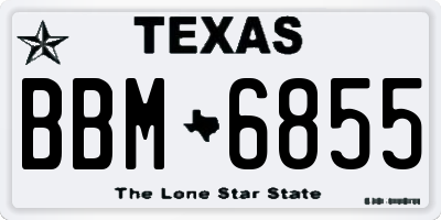 TX license plate BBM6855
