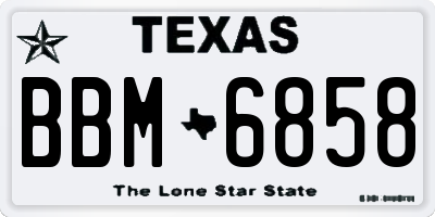 TX license plate BBM6858