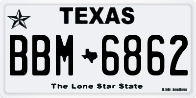 TX license plate BBM6862