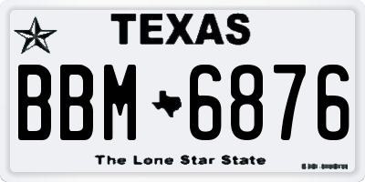 TX license plate BBM6876