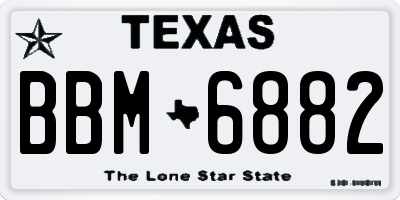 TX license plate BBM6882