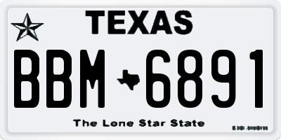 TX license plate BBM6891