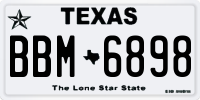 TX license plate BBM6898