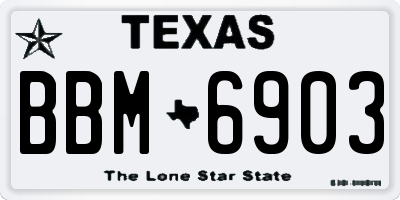 TX license plate BBM6903