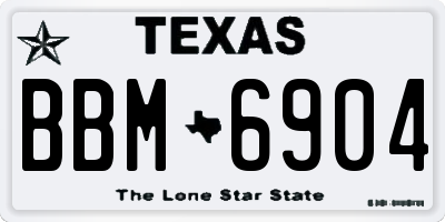 TX license plate BBM6904