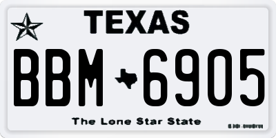 TX license plate BBM6905