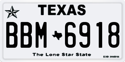 TX license plate BBM6918