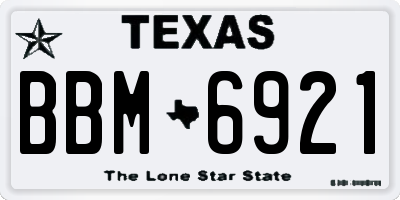 TX license plate BBM6921