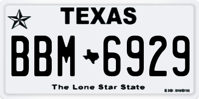 TX license plate BBM6929