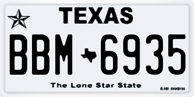 TX license plate BBM6935