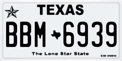 TX license plate BBM6939