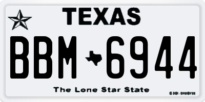 TX license plate BBM6944