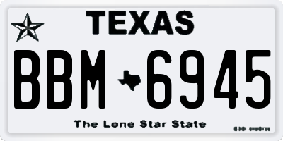 TX license plate BBM6945