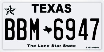 TX license plate BBM6947