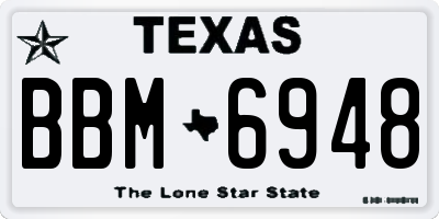 TX license plate BBM6948