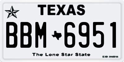 TX license plate BBM6951