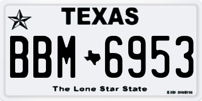 TX license plate BBM6953
