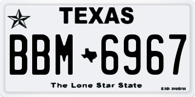 TX license plate BBM6967