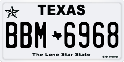 TX license plate BBM6968