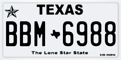 TX license plate BBM6988