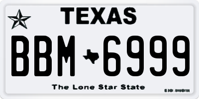 TX license plate BBM6999