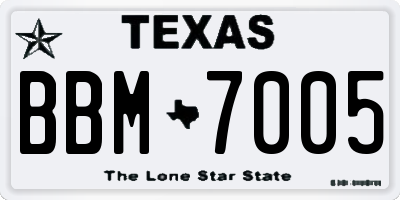 TX license plate BBM7005