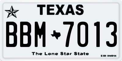 TX license plate BBM7013