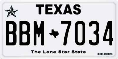 TX license plate BBM7034