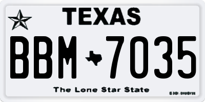 TX license plate BBM7035