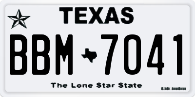 TX license plate BBM7041