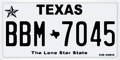 TX license plate BBM7045