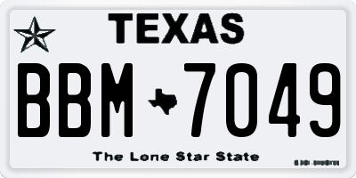 TX license plate BBM7049