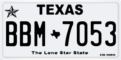 TX license plate BBM7053