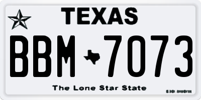TX license plate BBM7073