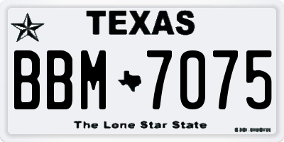 TX license plate BBM7075