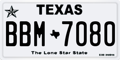 TX license plate BBM7080
