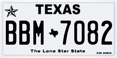 TX license plate BBM7082