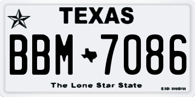 TX license plate BBM7086
