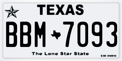 TX license plate BBM7093