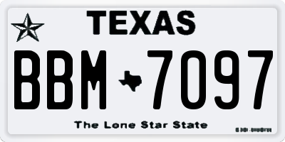 TX license plate BBM7097