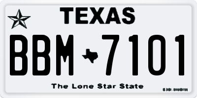 TX license plate BBM7101