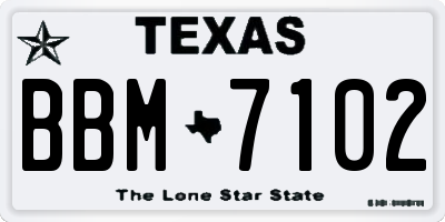 TX license plate BBM7102